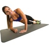 image:imageGoFit Thick Foam Fitness Mat with Carrying Strap 74 x 24 Inch NonSlip Exercise Mat for Yoga Pilates Stretching Core Training and Home Gym Workouts 38 Inch Cushion Gray