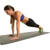 image:imageGoFit Thick Foam Fitness Mat with Carrying Strap 74 x 24 Inch NonSlip Exercise Mat for Yoga Pilates Stretching Core Training and Home Gym Workouts 38 Inch Cushion Gray